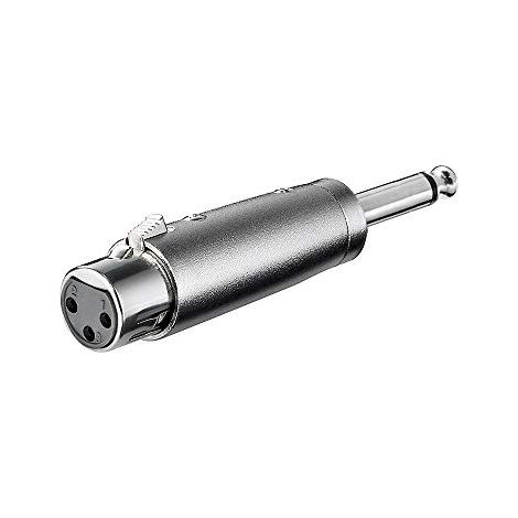 Adattatore XLR, jack AUX da 6,35 mm spina mono a presa XLR, 1x presa XLR (3 poli) 1x spina jack da 6,35 mm (2 poli, mono). (1/2)