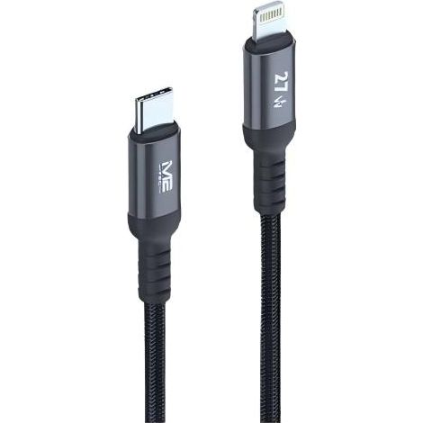 Câble USB-C vers Lightning M2 TEC, charge rapide en tissu 27 W 3 A, 1,2 m (1/2)