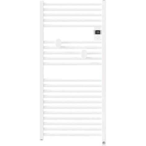 Thermor – Sèche-serviettes électrique 500W RIVA 5 blanc brillant – Technologie 3CS pour chauffage optimal – Commande digitale avec écran LCD
