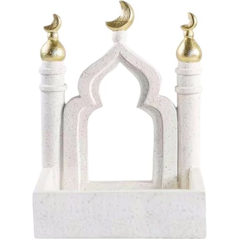 Modelo de torre de mezquita dorada y blanca, decoraciones - 25393sn