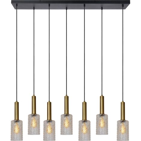 Suspension sur rail Coralie 7 verre laiton E27 Lucide (1/2)