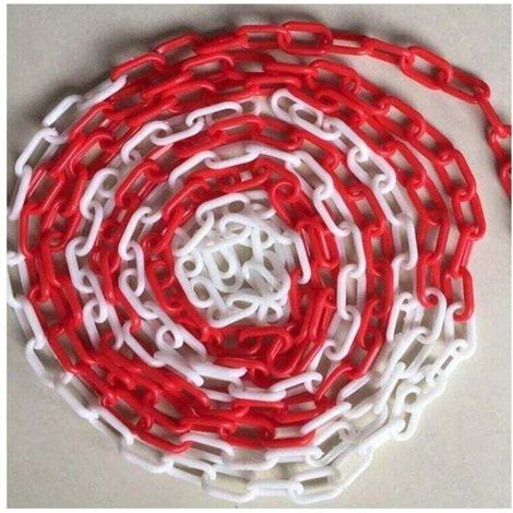 Chaîne d'Avertissement Plastique Rouge et Blanc Chaîne de Signalisation,10M