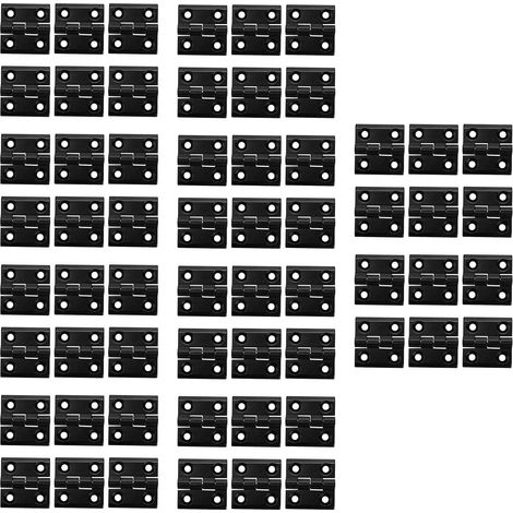 60x Charnière de Porte de Meuble en Aluminium Noir 50 mm x 50 mm (1/5)