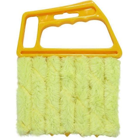 Brosse de nettoyage pour lames de stores vénitiens, produit d'entretien ménager, plumeau pratique en microfibre pour stores, 1 pièce - jaune (1/5)