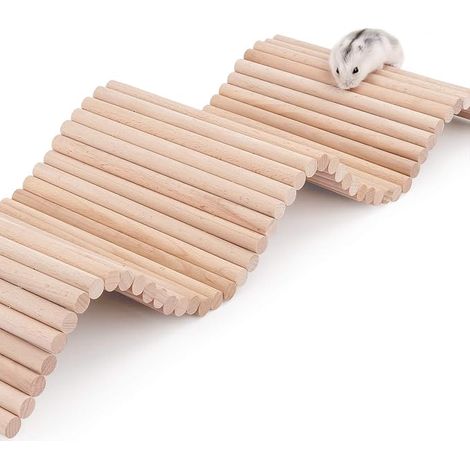 Wooden Climbing Ladder for Hamster, Guinea Pig, Rat, Hedgehog, Gerbil, Mouse and Other Small Animals (Large) (1/5)