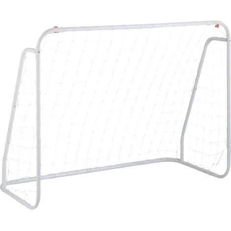 Weies fuballtor mit stahlrahmen 883107