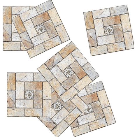 15 Pcs Papier Peint Carrelage Autocollant 10 X 10 Cm Style Mosaque Sticker Mural Film Dcoratif Impermable Pour Carreaux De Mur De Salle De Bains E (1/5)