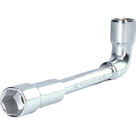 1 - Clé à douille - Clé coudée - Acier chrome vanadium - Tête 90° pour vissages profonds - Usage professionnel - Argenté - 20,2x2,39cm (1/5)