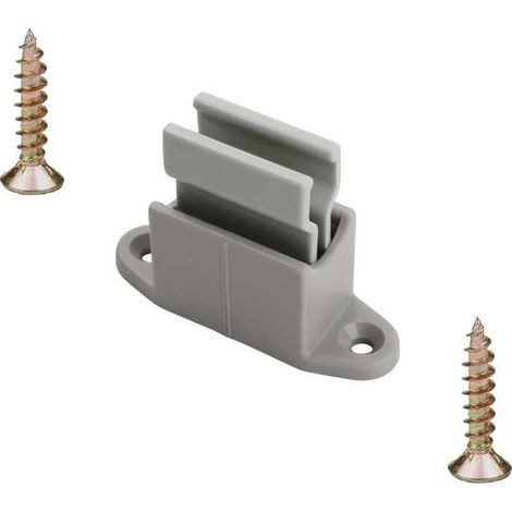 Maniglia di chiusura regolabile grigia per serranda avvolgibile, staffa di guida, plastica da 14 mm, universale per montaggio su finestra o parete, avvitabile (1/3)