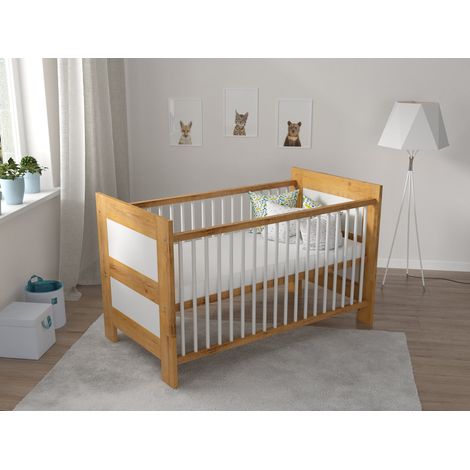 Lucy Cot Bed 140x70cm (Sunset Pine/White)