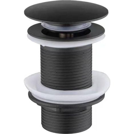 Rubinetto per lavabo a una fessura, pulsante, pop-up, click-clack, tappo antitrabocco (nero) (1/4)