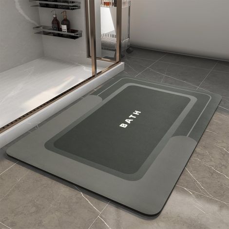 Household quick-drying bathroom/toilet anti-slip mat, fast-absorbing floor mat, hotel indoor toilet mat, washable - BATH - Dark Gray - 40600.3CM