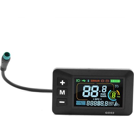 Écran LCD intelligent GD02 pour vélo électrique - Indicateur couleur 24-60 V, connecteur étanche, accessoire universel pour vélo électrique (1/5)
