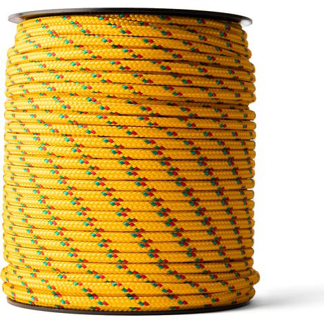 SNURO Corde Polypropylène Tressée (4 mm, 100 m) - Corde Solide en PP tressée - Paracorde Solide et Légère pour l'Extérieur, la Survie et le Jardin - Résistance à la rupture 245kg