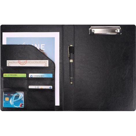 Porte-documents A4 - Fermeture Magnétique - Cuir PU - Compartiments Intérieurs - Pour Documents d'Entretien - 1 Pièce (1/5)