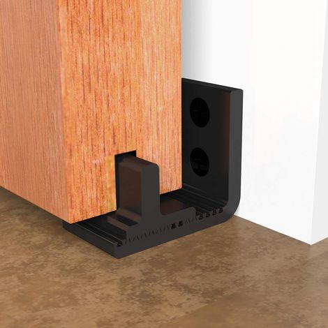 Flexible Ajustable Montage Mural Porte Coulissante Bas Guide de plancher, Installation facile, Noir (1/5)