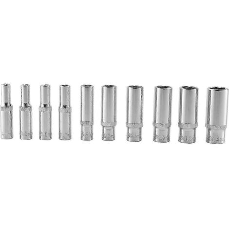 Jeu de 11 douilles profondes 1/4 pouce CRV, outils à main, douille longue 6 pans, outil de réparation hexagonale (1/5)