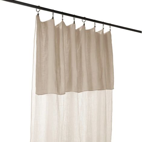 Rideau ajustable 140 x 300 cm en double gaze de coton écru - PEPA (1/5)