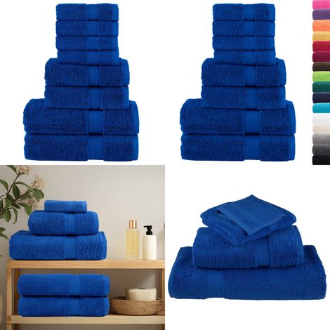 8 tlg. Premium-Handtuch-Set SOLUND Blau 600 g/m² - Premium Handtuch - Baumwollhandtuch (1/5)