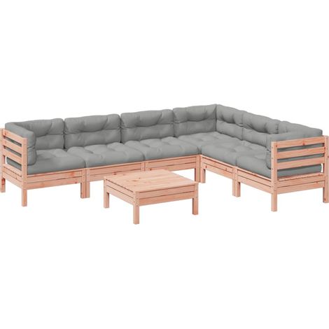 vidaXL Set Divani Giardino 7 pz Cuscini Legno Massello Abete Douglas (1/5)