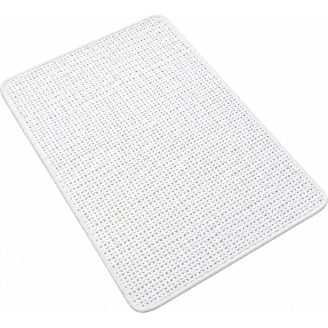 Tapis de bain antidérapant en chenille, 43 x 61 cm, gris, doux, absorbant, séchage rapide, envers en caoutchouc, lavable en machine 43 x 150 cmblanc (1/5)