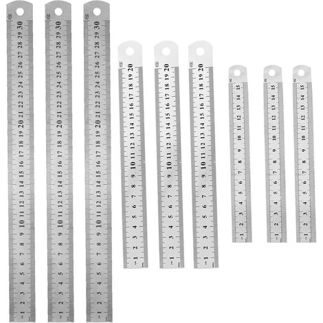 ARTIBETTER Lot de 9 règles mesure en acier inoxydable 15-30 cm
