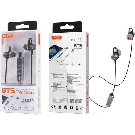 Auriculares Metal Grimer Ct888 / Bluetooth 5.0 / Rellamada / Gris / Mtk