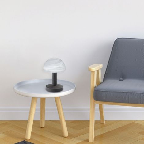 Lampe à poser FYNN brune métal/verre blanc E14 Trio (1/2)