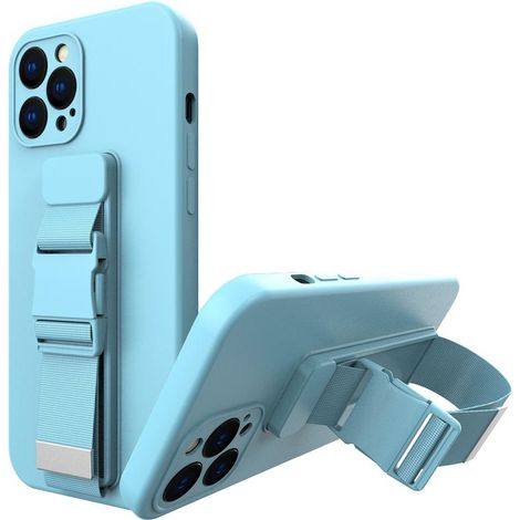 Gel-Schutzhülle mit Trageband und Kette für iPhone 8 Plus / iPhone 7 Plus, blau (1/5)