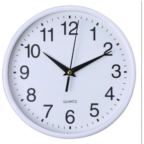 pair Horloge murale en plastique - 20 cm - Chiffres arabes - Horloge murale silencieuse - À quartz - Pour l'école, le bureau, le salon (1/4)
