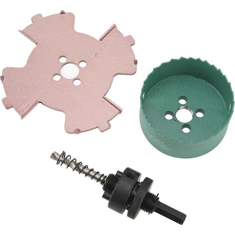 Randloser Spot-Lochöffner mit Sechskantschaft, Zentrierbohrer, Senklochbohrer-Set 75 mm /