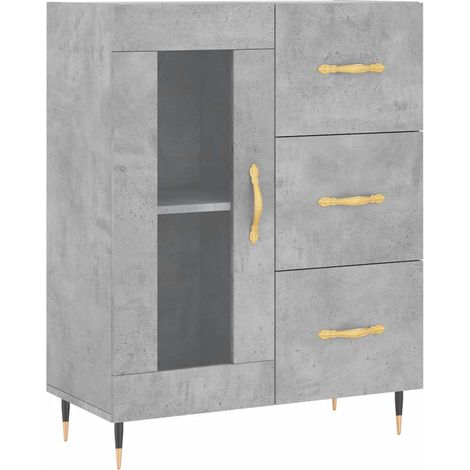 Credenza  Madia  Buffet Grigio Cemento 69,5x34x90 cm in Legno Multistrato CDS13182 (1/4)