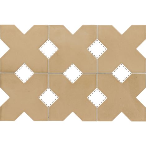 Carrelage sol / mur forme croix 12x12 cm KASBAH BASE FAWN (vendu par boite de 0,50m2)