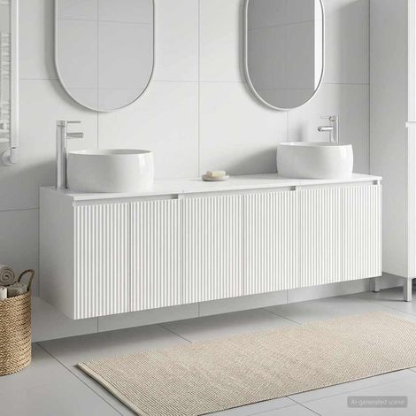 vidaXL Bathroom Cabinet Set 3 pcs High Gloss White (1/5)