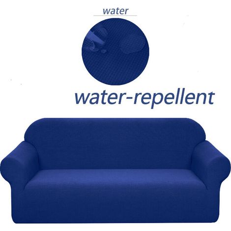 Housse de canapé stretch, imperméable et résistante aux éraflures pour canapé 1 place (canapé 2 place,bleu marine)145-185CM (1/4)