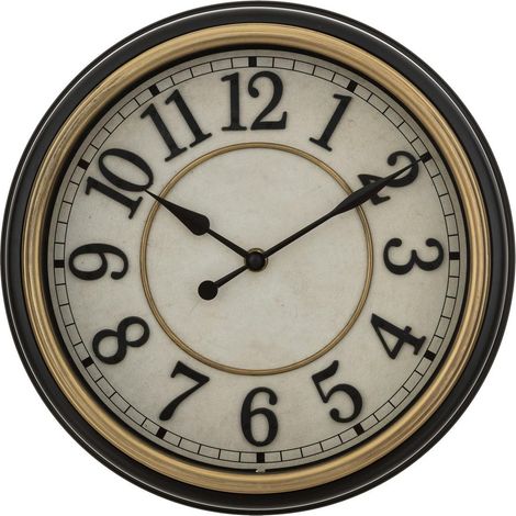 Nell-Uhr, Durchmesser 29,2 cm, schwarz, gold (1/4)