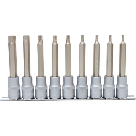 KS Tools 1/2" Bit-Stecknuss-Satz TX, lang, 9-teilig, T20-T60 (1/4)