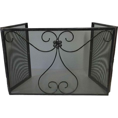 PARASCHIZZI SCINTILLE IN FERRO PER CAMINO 2 ANTE CM 25+65+25 X 43 h CM 33 (1/2)