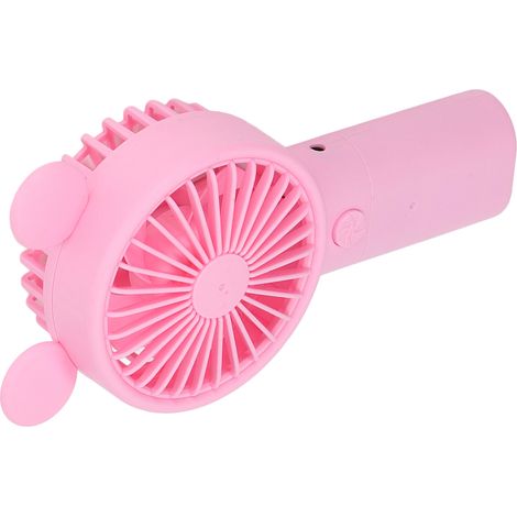 Mini ventilateur rechargeable USB double alimentation pile et batterie lithium intégrée, portable et de table rose (1/5)