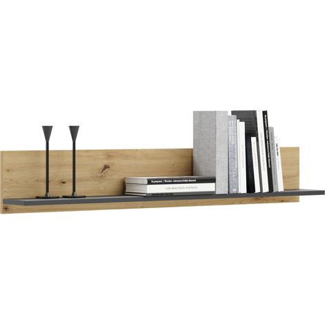Mensola a parete SHELF 100 cm rovere Artisan e nero (1/3)