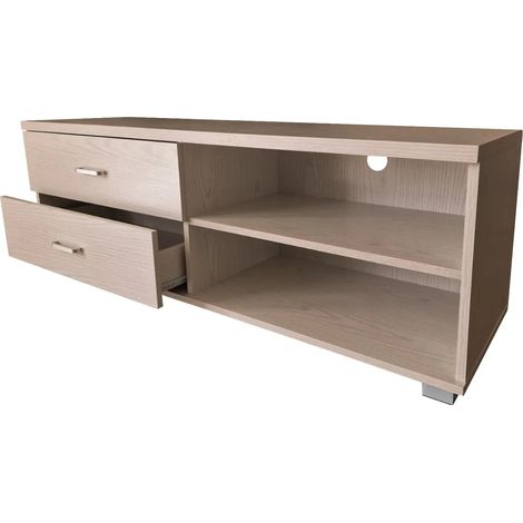 Mobile TV Soggiorno Moderno in Legno Truciolato Melaminico con Cassetti Ripiani Aperti Armadietti Mobiletto Rovere (1/5)
