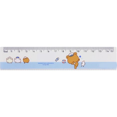Regla recta de plástico de 15 cm con diseño ondulado, ideal para estudiantes, niños, la escuela y la oficina. (1/5)