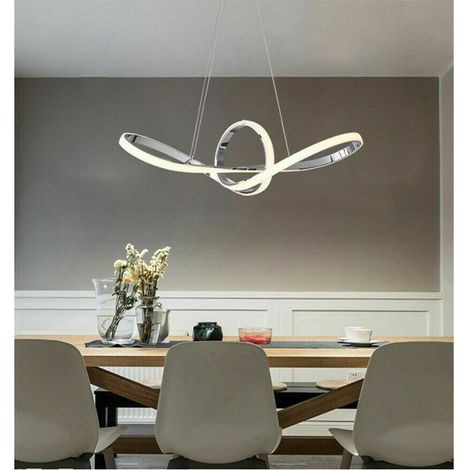 TrAdE Shop Traesio - Lampadario Led Moderno Forma Fiocco 38 Watt Tecnologia Cct 3 Temperature Di Luce A07-3c - Argento