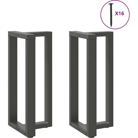 Bartischbeine T-Form 2 Stk. Anthrazit 40x35x(90-91) cm Stahl