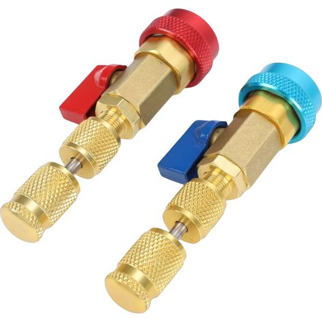 Kit D'extraction D'Obus de Valve R134a, Raccord Rapide Haute/Basse Pression avec 5 Obus de Valve R134a et 5 Obus de 5V1, pour L'entretien des Systèmes de Climatisation (1/5)