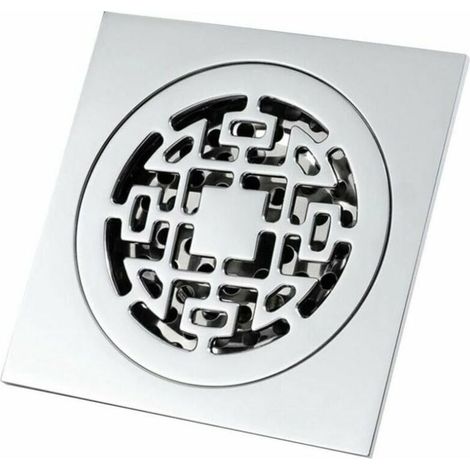 Carré Canal de drain de douche Cheveux catcher-10x10cm, Cuivre Anti odeur Douche, siphon de cheveux Grand-déplacement Douche Les grilles d’écoulement (1/4)