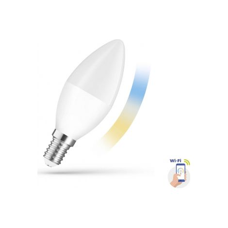 Lampadina LED a candela 5W, 3000-6500K, E-14 230V CCT+DIM Wi-Fi SpectrumSMART WOJ+14413 (1/2)