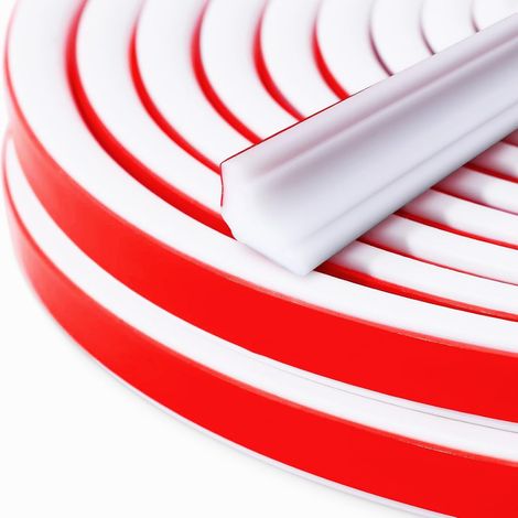 Moulures Décoratives Flexibles Autocollantes, TPE Triangle Moulure Adhesive Pour Pafonds et Passage Mural Pour Plinthe de Finition, Plan de Travail de Cuisine, Bords de Carrelage (6M, 19x13 mm, Blanc) (1/5)