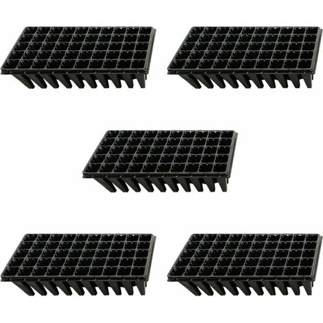 5 Pcs Plateaux de Semences 50 Cellules Semis Plateau de Démarrage Jardinage Germination Plateau Plante Kit de Démarrage pour La Propagation des Semis Noir (1/4)