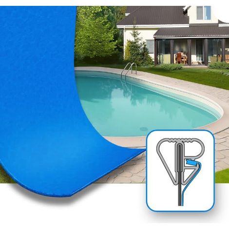 Liner per piscina ovale 490x300 h150 cm Blu 0,8 mm